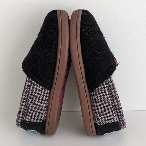 Toms Classic Alpargata Black Pink Herringbone Shoes Toddler Girl 6 - Picture 7 of 9